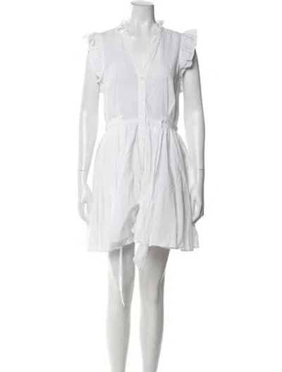 Pre-owned Xirena V-neck Mini Dress In White