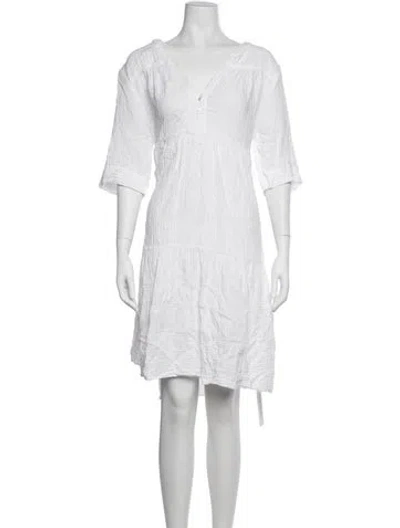 Pre-owned Xirena V-neck Mini Dress In White
