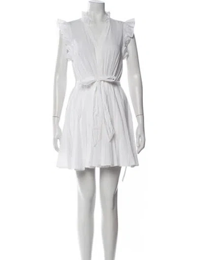 Pre-owned Xirena V-neck Mini Dress In White