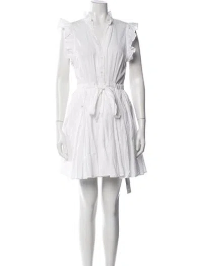Pre-owned Xirena V-neck Mini Dress In White