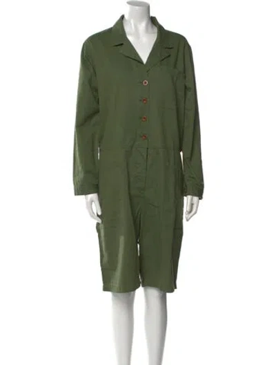 Pre-owned Xirena V-neck Romper In Green