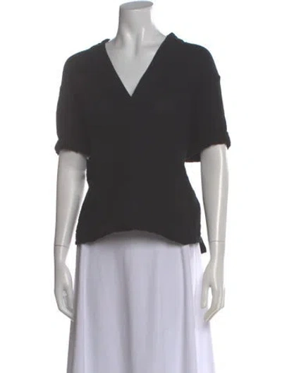 Pre-owned Xirena V-neck Short Sleeve Blouse In Gray