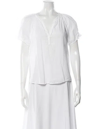 Pre-owned Xirena V-neck Short Sleeve Blouse In Pink