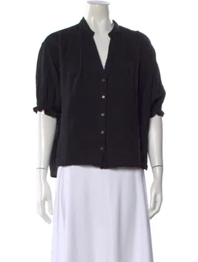 Pre-owned Xirena V-neck Short Sleeve Blouse W/ Tags In Blue