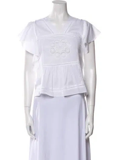 Pre-owned Xirena V-neck Short Sleeve Crop Top W/ Tags In White