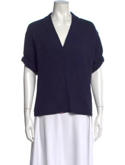Pre-owned Xirena V-neck Short Sleeve Top In Blue