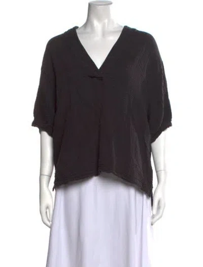 Pre-owned Xirena V-neck Short Sleeve Top In Brown