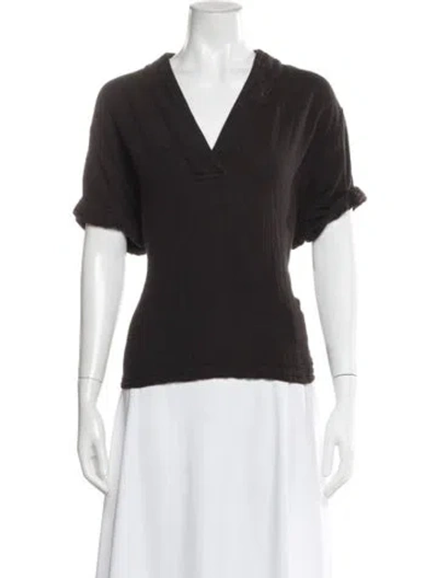 Pre-owned Xirena V-neck Short Sleeve Top In Gray