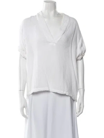 Pre-owned Xirena V-neck Short Sleeve Top In Neutral