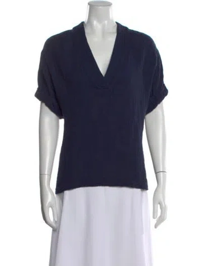 Pre-owned Xirena V-neck Short Sleeve Top W/ Tags In Blue