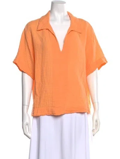 Pre-owned Xirena V-neck Short Sleeve Top W/ Tags In Orange
