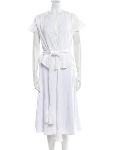 Pre-owned Xirena V-neck Short Sleeve Top In White