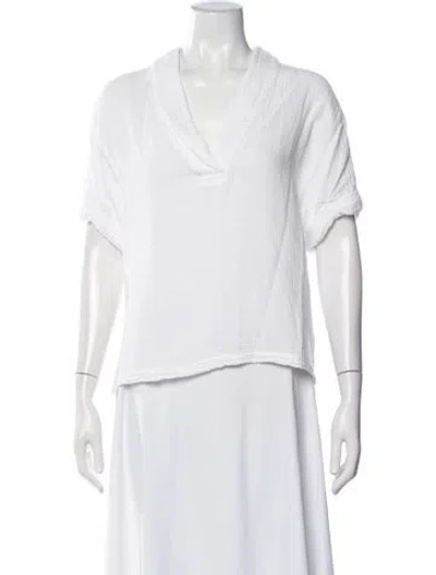 Pre-owned Xirena V-neck Short Sleeve Top In White