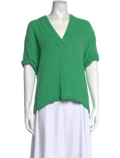 Pre-owned Xirena V-neck Short Sleeve T-shirt In Green