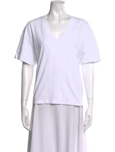 Pre-owned Xirena V-neck Short Sleeve T-shirt In White