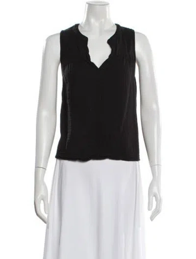 Pre-owned Xirena V-neck Sleeveless Blouse In Black