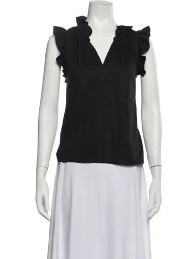 Pre-owned Xirena V-neck Sleeveless Blouse In Blue