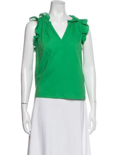 Pre-owned Xirena V-neck Sleeveless Blouse In Green