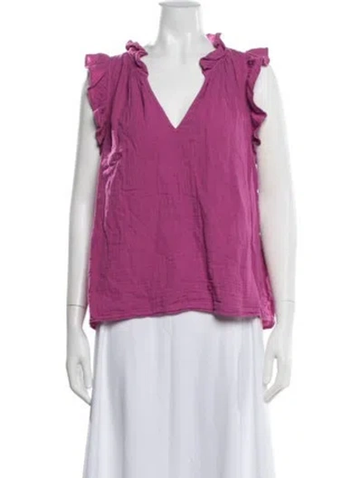 Pre-owned Xirena V-neck Sleeveless Blouse In Purple
