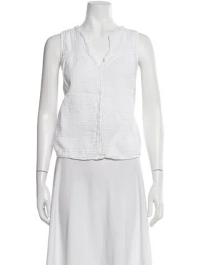 Pre-owned Xirena V-neck Sleeveless Blouse In White