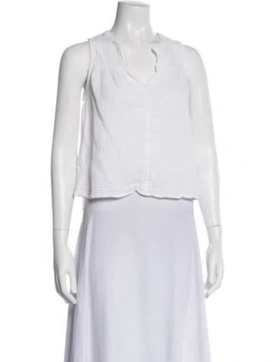 Pre-owned Xirena V-neck Sleeveless Blouse In White