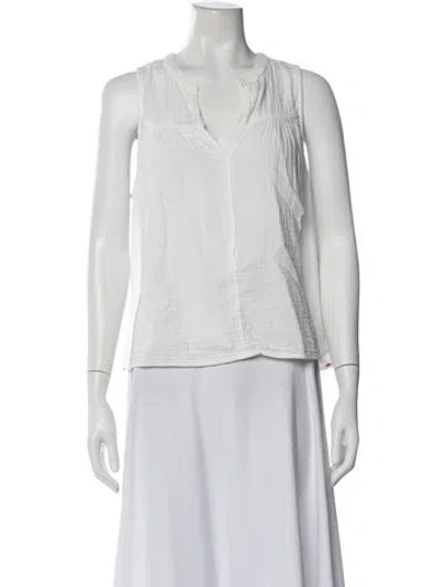 Pre-owned Xirena V-neck Sleeveless Blouse In White