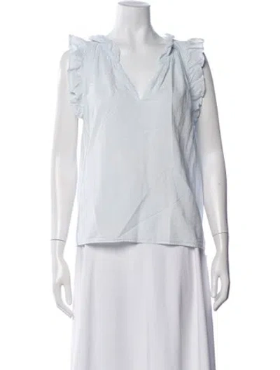 Pre-owned Xirena V-neck Sleeveless Blouse In White