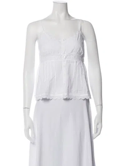 Pre-owned Xirena V-neck Sleeveless Blouse In White