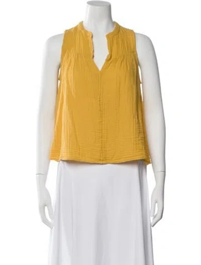 Pre-owned Xirena V-neck Sleeveless Blouse In Yellow