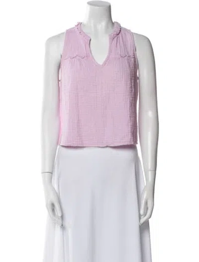 Pre-owned Xirena V-neck Sleeveless Crop Top In Pink