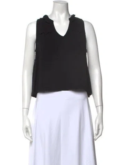 Pre-owned Xirena V-neck Sleeveless Top In Black