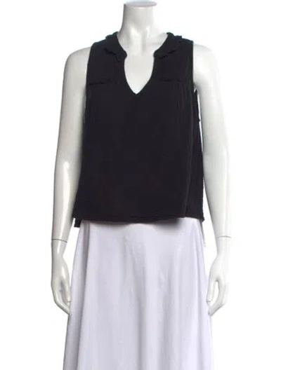 Pre-owned Xirena V-neck Sleeveless Top In Black