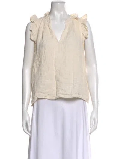 Pre-owned Xirena V-neck Sleeveless Top In Neutral