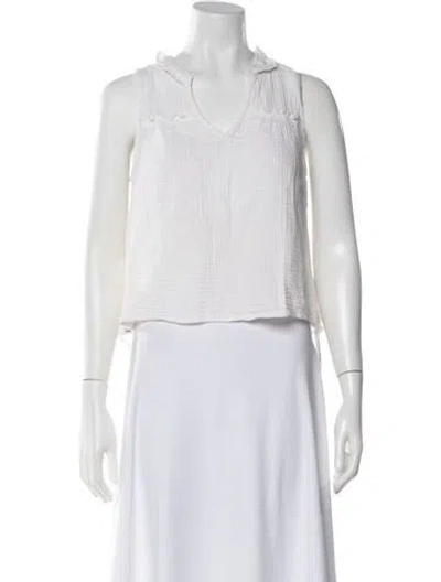 Pre-owned Xirena V-neck Sleeveless Top In White