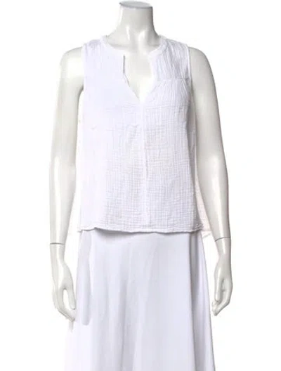 Pre-owned Xirena V-neck Sleeveless Top In White