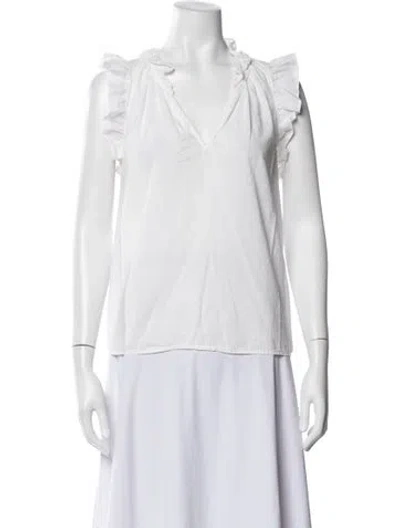 Pre-owned Xirena V-neck Sleeveless Top In White