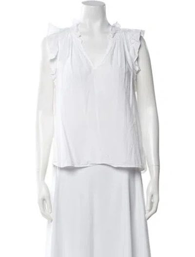 Pre-owned Xirena V-neck Sleeveless Top In White