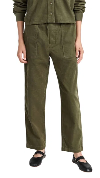 Xirena Weston Pant In Green Olive Cord In Multi