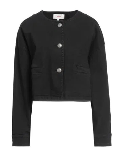 Xirena Xírena Woman Denim Outerwear Black Size L Cotton, Elastane