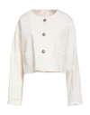 Xirena Xírena Woman Denim Outerwear White Size M Cotton, Elastane In White