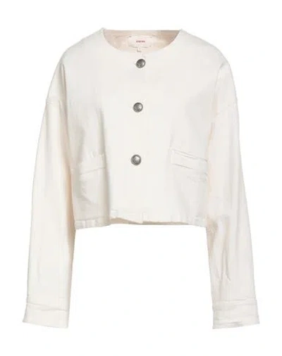 Xirena Xírena Woman Denim Outerwear White Size M Cotton, Elastane