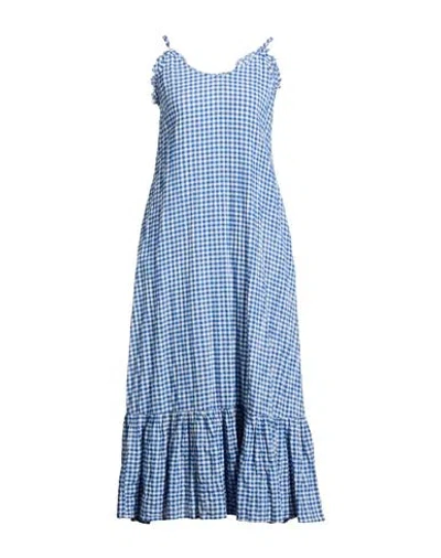 Xirena Xírena Woman Maxi Dress Azure Size M Cotton, Elastane In Multi