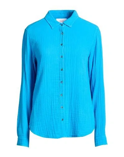 Xirena Xírena Woman Shirt Azure Size Xl Cotton In Blue