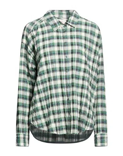 Xirena Xírena Woman Shirt Green Size L Cotton, Polyester, Elastane In Multi