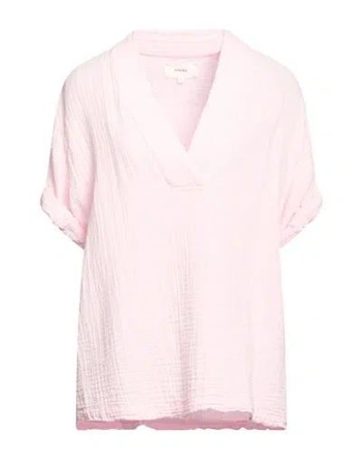 XIRENA XÍRENA WOMAN TOP LIGHT PINK SIZE L COTTON