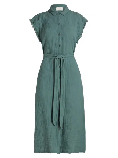Xirena Women's Aliza Tie-waist Midi-shirtdress In Green