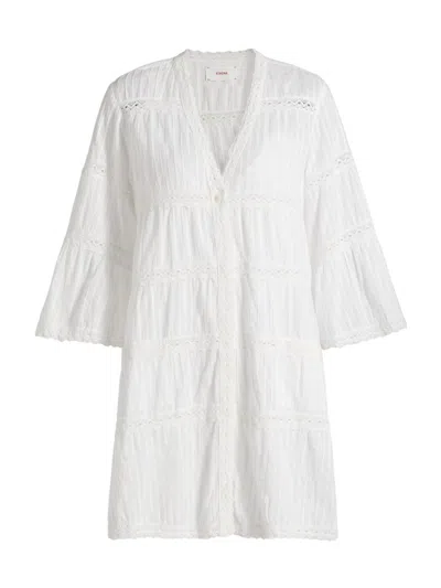 Xirena Women's Frida Tiered Cotton Shift Dress In White
