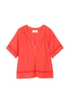 Xirena Women's Sadie Shirred Neck Top In Serrano In Red