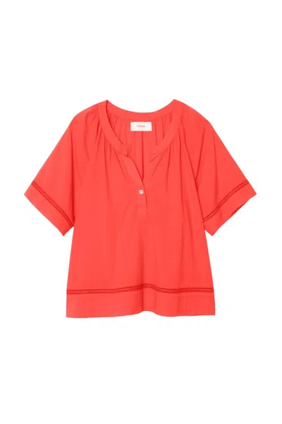 Xirena Women's Sadie Shirred Neck Top In Serrano In Red