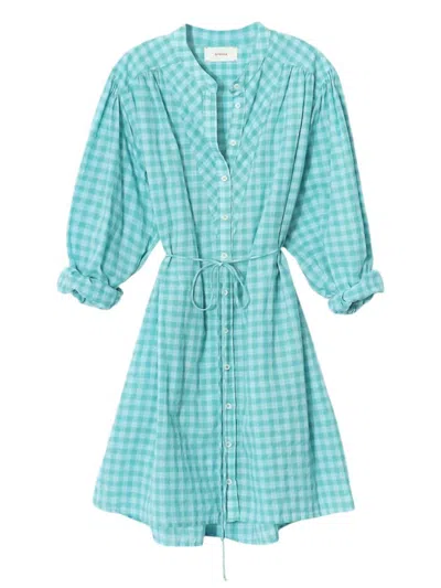 Xirena Women's Winnie Mini Dress In Aqua Check In Multi | ModeSens
